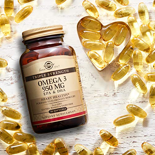 Solgar Omega-3 Triple Concentración, Aceite Concentrado de Pescado de Aguas Frías Aporta EPA y DHA,100 Cáspulas Blandas, Ácidos Grasos