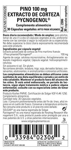 Solgar Pycnogenol Cápsulas vegetales de 100 mg - Envase de 30