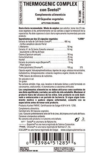 Solgar | Thermogenic Complex con Svetol | 60 Cápsulas vegetales