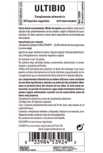 Solgar Ultibio Cápsulas vegetales - Envase de 30