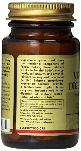 Solgar - Vegan Enzimas Digestivas - Comprimidos Masticables - Envase de 50