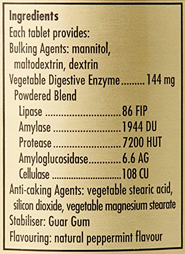 Solgar - Vegan Enzimas Digestivas - Comprimidos Masticables - Envase de 50