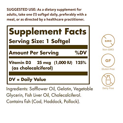 Solgar Vit. D3 25 ug/(1000iu) 100 Softgel