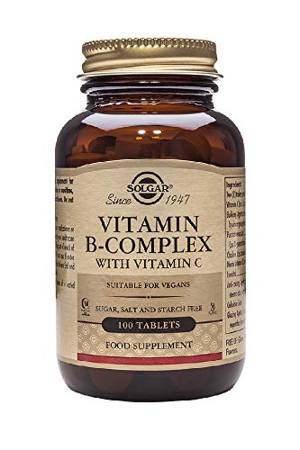 Solgar Vitamina B-complex Con Vitamina C Para La Producción De Energía Y Apoyo Al Sistema Inmunitario - Comprimidos, 100 tabletas, Vanilla