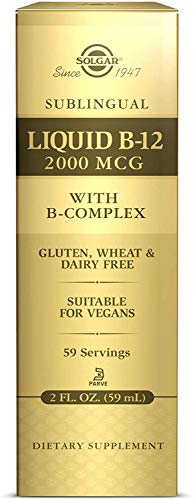 Solgar Vitamina B12 Líquida con B-Complex 2000 µg, Sublingual, Alto contenido en Vitaminas, 59 ml