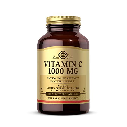 Solgar - Vitamina C 1000 Mg, Cápsulas Vegetales, Multicolor, Naranja, 100 Unidades, 260 Gramos