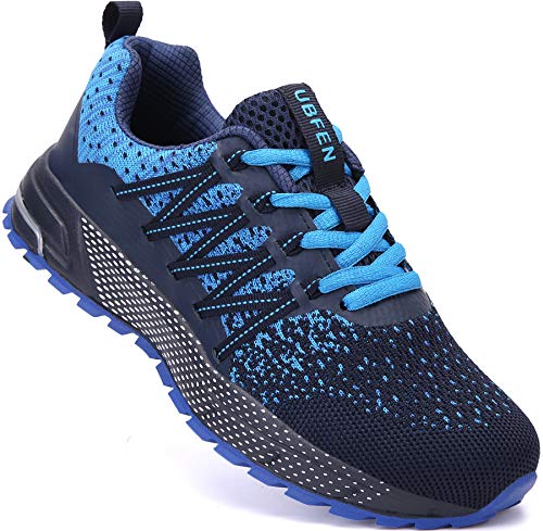 SOLLOMENSI Zapatillas de Deporte Hombres Mujer Running Zapatos para Correr Gimnasio Sneakers Deportivas Padel Transpirables Casual Montaña 46 EU H Azul