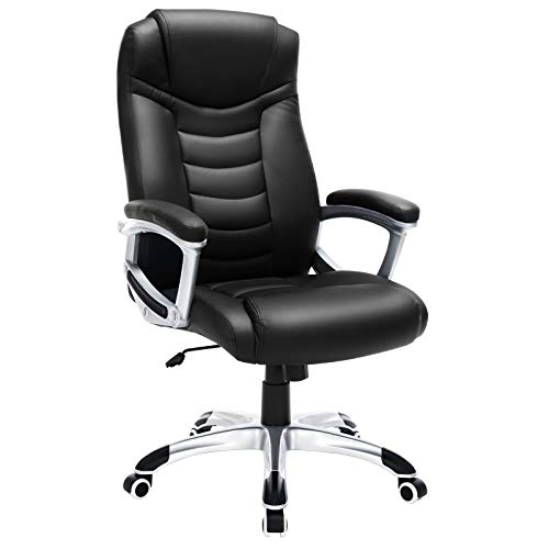 SONGMICS OBG21B - Silla de Oficina, Color Negro