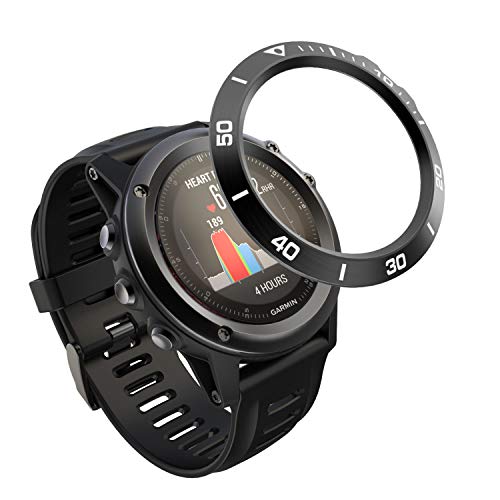Songsier Anillo de Bisel Compatible con Fenix 3, Smart Watch Bisel Cubierta Adhesiva de Acero Inoxidable Antiarañazos Protector