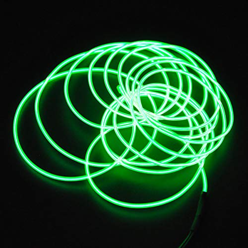 Songway EL Wire, luces de neón de cuerda, luz estroboscópica intermitente, cable de alambre electroluminiscente para la fiesta de Halloween Carnaval navideño Decoración del festival (Green)