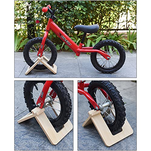 Soporte Bicicletas Suelo , Soporte de Equilibrio de Bicicleta, 1 Pieza decaballete Bicicleta , para niños de 10/12 Pulgadas, portabicicletas de Suelo de Madera para Interiores y Exteriores