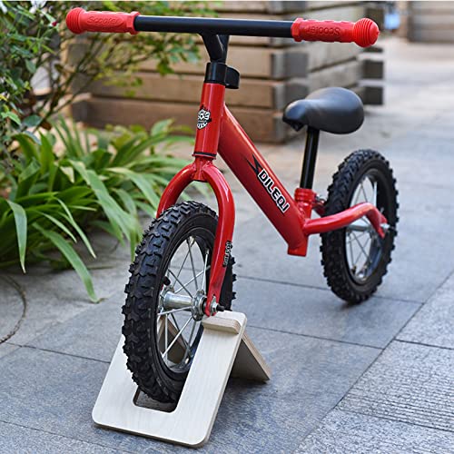 Soporte Bicicletas Suelo , Soporte de Equilibrio de Bicicleta, 1 Pieza decaballete Bicicleta , para niños de 10/12 Pulgadas, portabicicletas de Suelo de Madera para Interiores y Exteriores