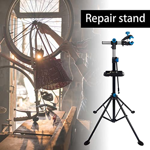 Soporte de reparación de bicicletas, soporte de bicicleta ajustable y plegable, poste de acero y diseño de abrazadera de rotación de 360 grados, para mantenimiento de bicicletas de montaña y de carret