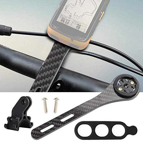 Soporte para computadora de Bicicleta, Soporte de computadora de Ciclismo de Bicicleta de Carretera de Fibra de Carbono Soporte de luz de vástago de Manillar Integrado(para Garmin)