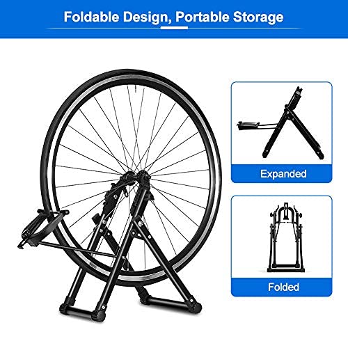 Soporte Suelo para Bicicletas, Soporte de Alineación de Rueda de Bicicleta para Bicicleta, Soporte Plegable para Mantenimiento de Bicicletas Portátil, para Ruedas de 16 a 29 pulgadas