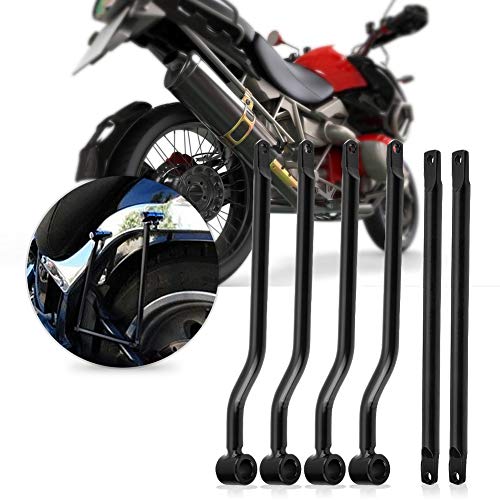 Soportes de alforjas Universal, soportes de barras de soporte para alforjas de motocicleta Soporte de montaje lateral de soporte de alforjas de acero inoxidable negro
