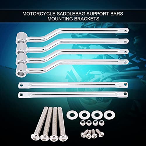 Soportes para alforjas Universal para motocicleta Barras de soporte laterales Kit de soportes de acero inoxidable Compatible para Honda Suzuki Yamaha Kawasaki Silver