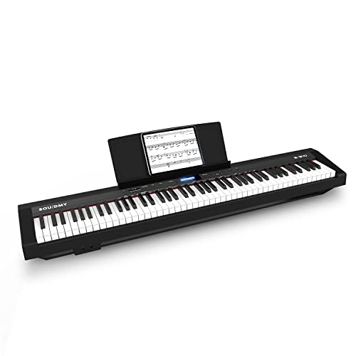 Souidmy S-310 - Piano Digital de 88 Teclas Contrapesadas con Acción de Martillo Graduado, 2 Altavoces Estéreo de 25W, para Principiantes y Profesionales, Teclado Piano Eléctrico Portátil con Pedal