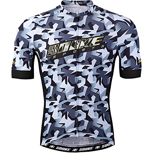 Souke Sports Maillot Ciclismo Hombre Verano Maillot Bicicleta Montaña Bike MTB Camiseta con Mangas Cortas