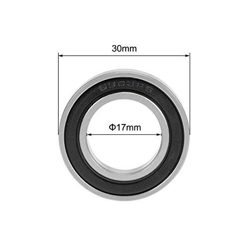 sourcing map Rodamientos de Bolas, 10x Cojinetes de bolas de Ranura Profunda 6903-2RS, 17x30x7mm Rodamiento de Doble Sellado, de Acero, para Roller Skate, Equipo Mecánico, Instrumentos