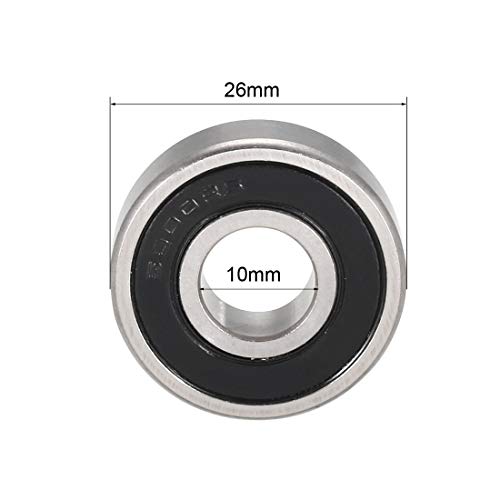 sourcing map Rodamientos rígidos de bolas de 6000-2rs 10x26x8 mm rodamientos de doble sellado 10 unids