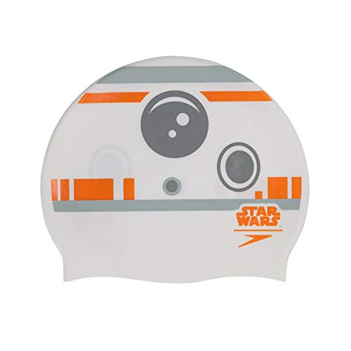 Speedo Gorro Estampado Star Wars BB-8 natación, Junior Unisex, Cool Grey/Blanca/Anaranjado, Talla única