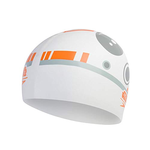 Speedo Gorro Estampado Star Wars BB-8 natación, Junior Unisex, Cool Grey/Blanca/Anaranjado, Talla única