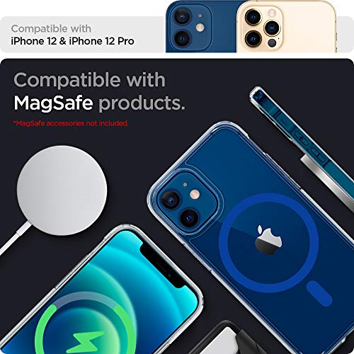 Spigen Funda Magnética Ultra Hybrid mag Compatible con MagSafe y Compatible con iPhone 12 y iPhone 12 Pro - Azul