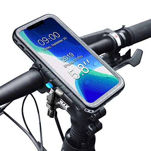 SPORTLINK Soporte Movil Bicicleta para iPhone 11 Pro - Soporte Moto & Funda Impermeable iPhone 11 Pro, Porta Bike Mount para 20-35 mm Manillar (5,8 Pulgadas)
