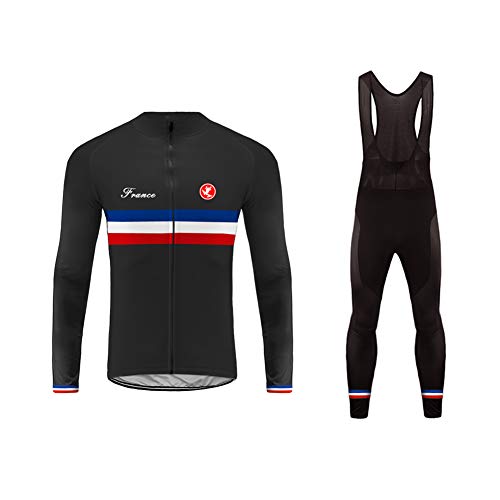 Sports Wear Bandera Nacional Raya Designs Maillot Ciclismo Hombres Cycling Jersey Maillots de Bicicleta Conjunto de Jersey de Manga Larga Top MTB+Bib Long Pantalones Sets