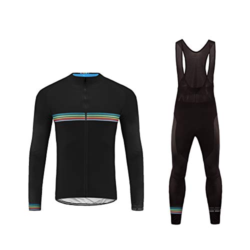 Sports Wear Bike Wear Ropa de Bicicleta Hombre MTB Traje de Ciclismo Mangas Largas Maillot+Pantalones Equipación de Ciclista, Talla XS-6XL