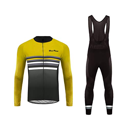 Sports Wear Bike Wear Ropa de Bicicleta Hombre MTB Traje de Ciclismo Mangas Largas Maillot+Pantalones Equipación de Ciclista, Talla XS-6XL