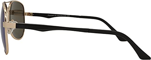 SQUAD Gafas de sol hombre y mujer polarizadas Piloto 100% protección UV400 Doble puente lentes de azul espejo
