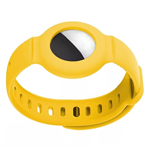 Sraeriot Pulsera de Banda Funda Protectora Compatible con Airtag Silicone Anti-Ped Locator Cover Amarillo Productos electrónicos Casos PRÃ“LICOS