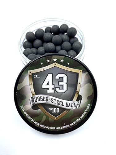 SSR 100 x Rubber Balls 43 .Cal Bolas de Paintball Pintura Pelotas de Goma Acero la Pistola Revolver T4E RAM Rubber Balls Paintballs M2 TMP1