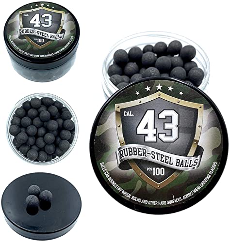 SSR 100 x Rubber Balls 43 .Cal Bolas de Paintball Pintura Pelotas de Goma Acero la Pistola Revolver T4E RAM Rubber Balls Paintballs M2 TMP1