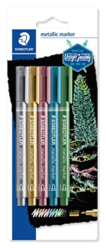 Staedtler 8323-S BK5. Rotuladores metálicos de colores. Blíster con 5 unidades de colores variados , color/modelo surtido