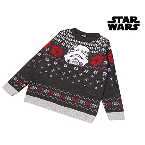 Star Wars Stormtrooper Casco Boys Chicos de Punto Jersey Charcoal 7-8 años