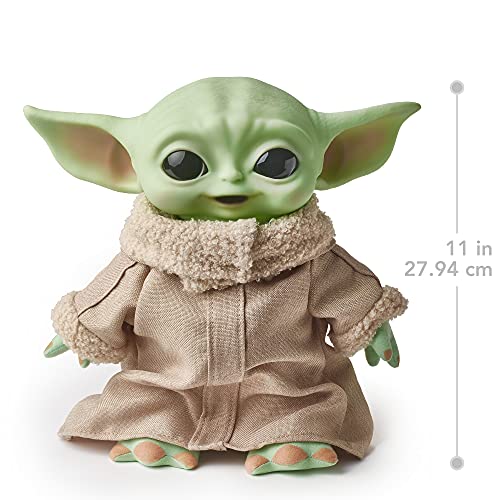 Star Wars The Mandalorian Peluche 28 cm Baby Yoda (El niño) con sonidos y bolsa de transporte, juguete para niños +3 años (Mattel HBX33)