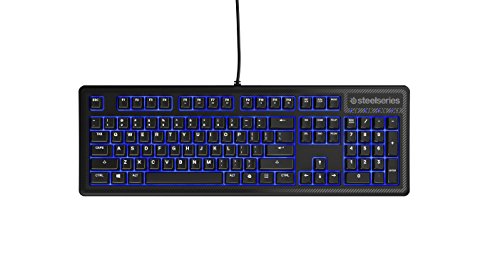 SteelSeries Apex 100, Teclado para Juegos, con retroiluminación Azul, Teclas Macro, Gestión de Software, (PC/Mac) - Disposición US QWERTY