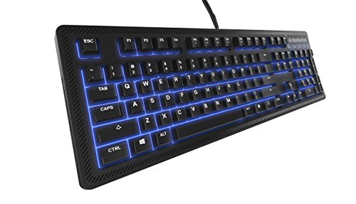 SteelSeries Apex 100, Teclado para Juegos, con retroiluminación Azul, Teclas Macro, Gestión de Software, (PC/Mac) - Disposición US QWERTY