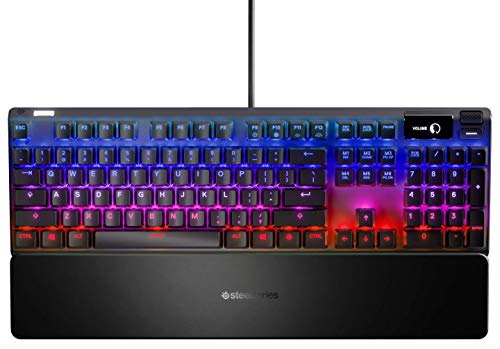 SteelSeries Apex Pro – Teclado mecánico para Gaming – Teclas mecánicas de actuación Ajustable – Smart Display con OLED – Teclado QWERTY Inglesa