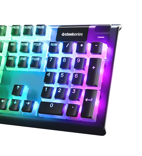 SteelSeries PrismCaps – teclas de doble inyección estilo pudding – termoplástico PBT resistente – compatible con la mayoría de teclados mecánicos – vástagos MX – negro (Configuración británica)