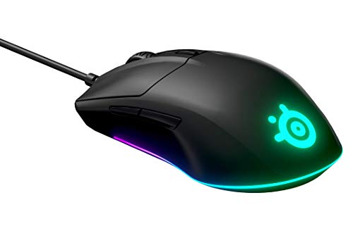 Steelseries Rival 3 - Ratón para Juegos - Sensor Óptico Truemove Core de 8.500 Cpi - 6 Botones Programables - Botones con Disparador Dividido - Cableado - Negro