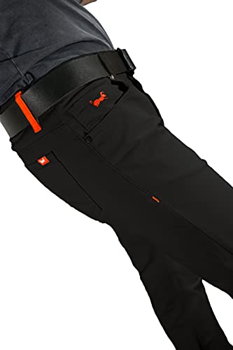 strongAnt® - Milano Pantalones Elasticos Hombre, 5 Bolsillos de algodón Estilo Jeans 260 g - Business Pantalón Elegantes clásico - Hecho en la UE - Negro 44