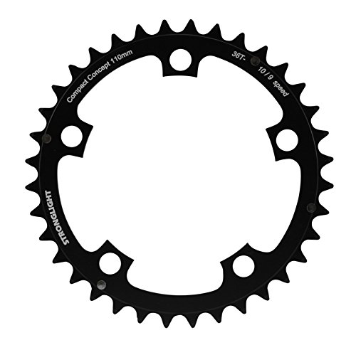 Stronglight - Plato para cadena de bicicleta de aluminio, rueda dentada de 5 agujeros Talla:38