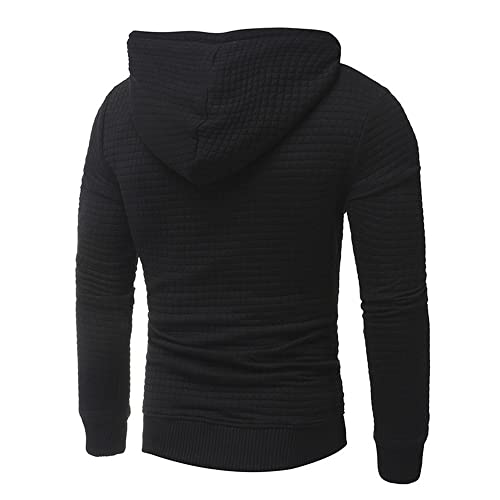 Sudadera Capucha Hombre Regular Fit Empalme Manga Larga Suéteres Hombres Cremallera Decoración Diseño Moda Sudadera Hombres Fitness Entrenamiento Correr Pullover Hombres