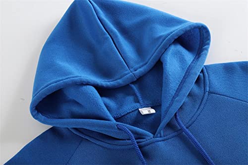 Sudadera Capucha Hombres Manga Larga Empalme Suelto Suéter Hombres Simplicidad Moda Traje De Pareja Casual Sudadera All-Match Hombres Calle Estilo Hip Hop Capucha Suéter Hombres A-Red Blue L