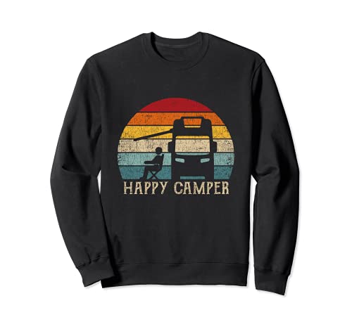 Sudadera Happy Camper - RV 70s Retro Motorhome Camping Sudadera