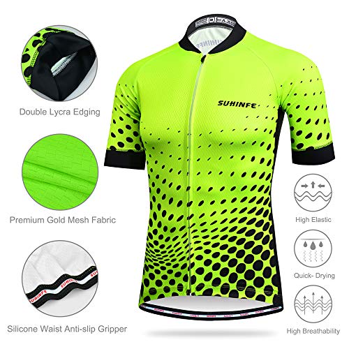 Maillot Ciclismo y Culotte Ciclismo con 5D Gel Pad para Verano Deportes al Aire Libre Ciclo Bicicleta SUHINFE Ropa Ciclismo para Hombre 
